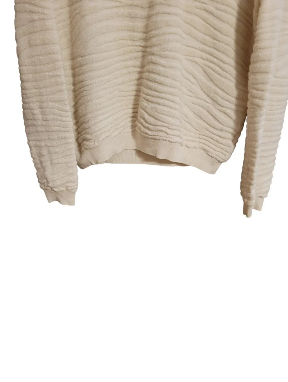 Theory Ivory Zebra Plush Wool Blend Sweater